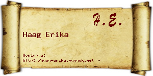 Haag Erika névjegykártya